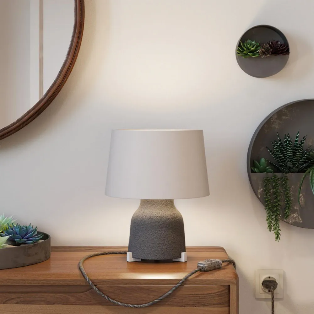 Kit pieds en bois, support pour lampe de table - Blanc