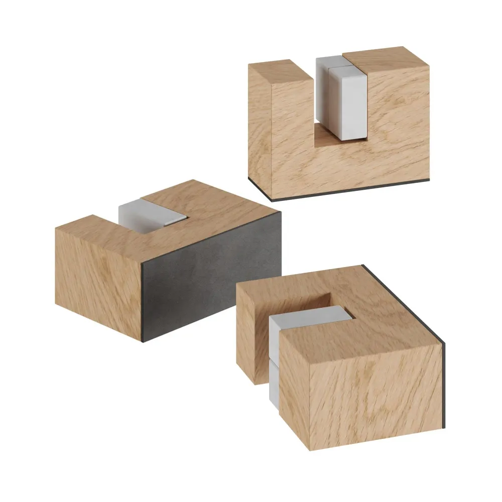 Kit pieds en bois, support pour lampe de table - Neutre