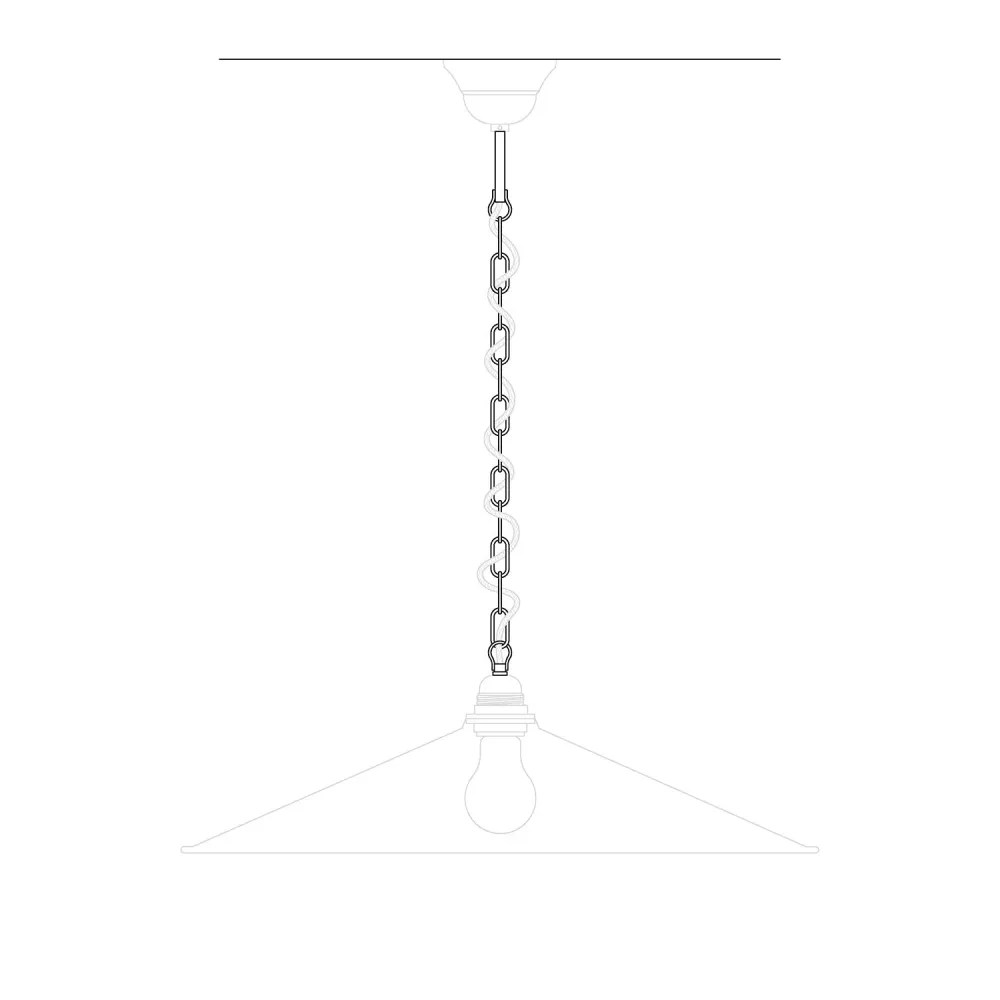 Kit de suspension mécanique avec chaîne génoise en fer - Chaîne 50 cm, tige et crochet M10x1