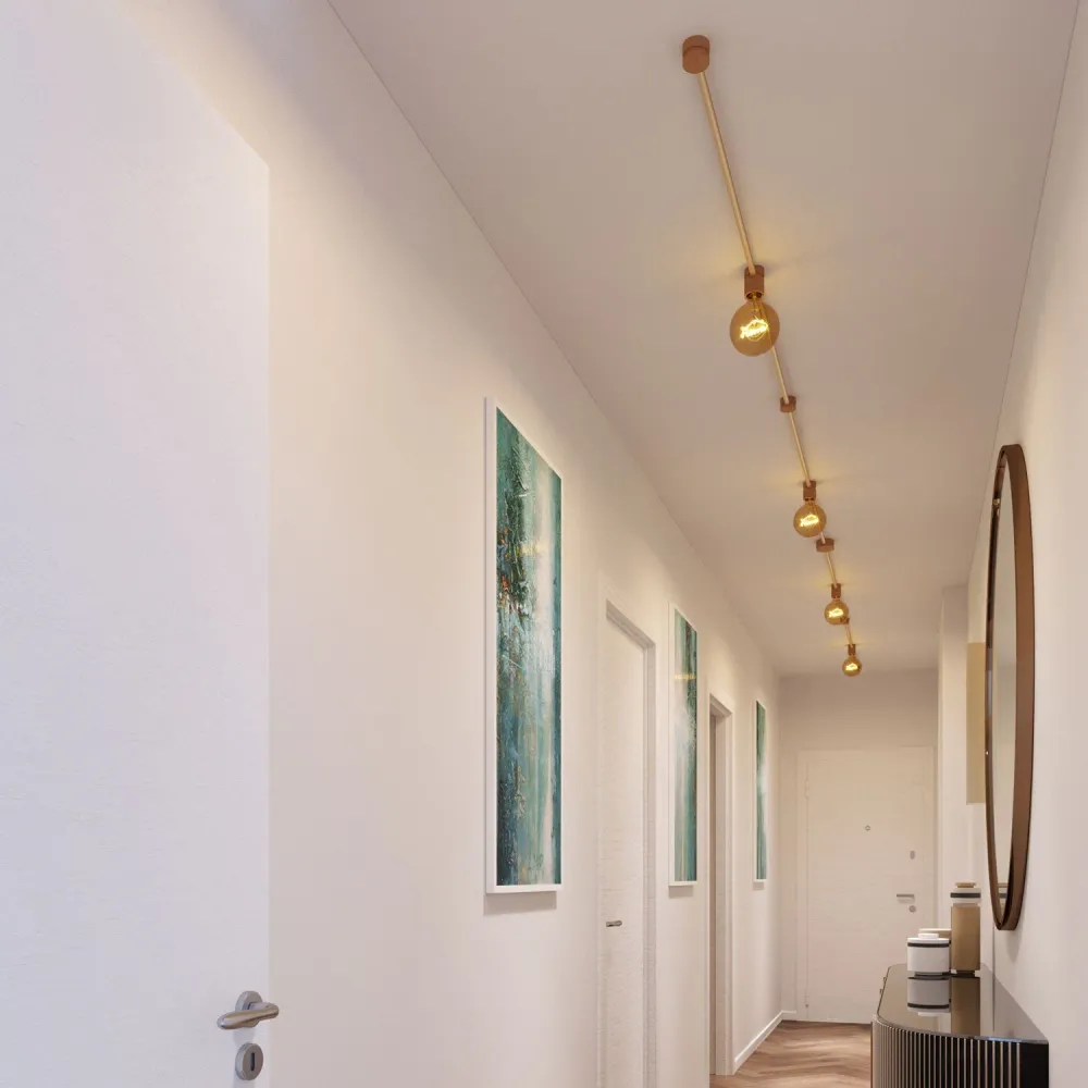 Kit Système Filé Symmetric - avec câble CN06 de 5 m pour guirlande lumineuse et 9 éléments en bois pour intérieur