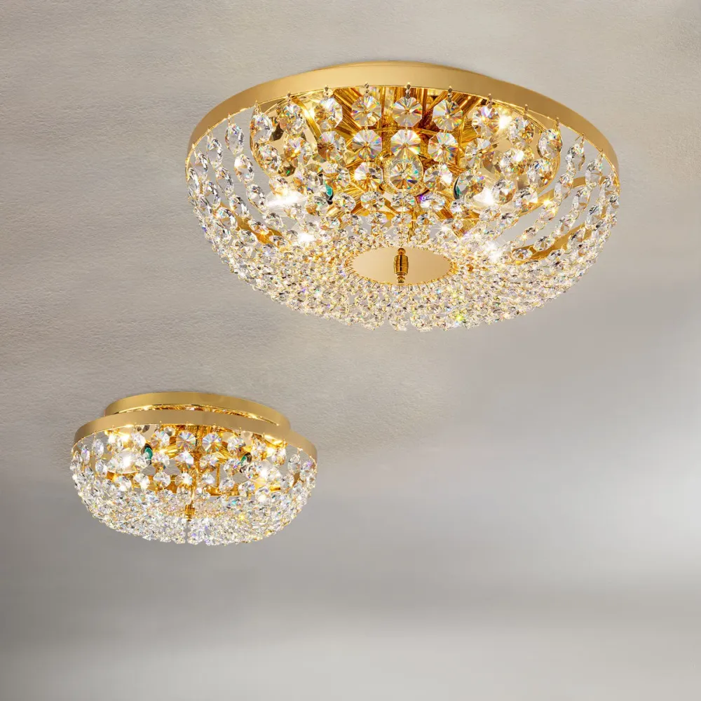 Plafonnier encastré Kolarz SCHÖNBRUNN cristal doré