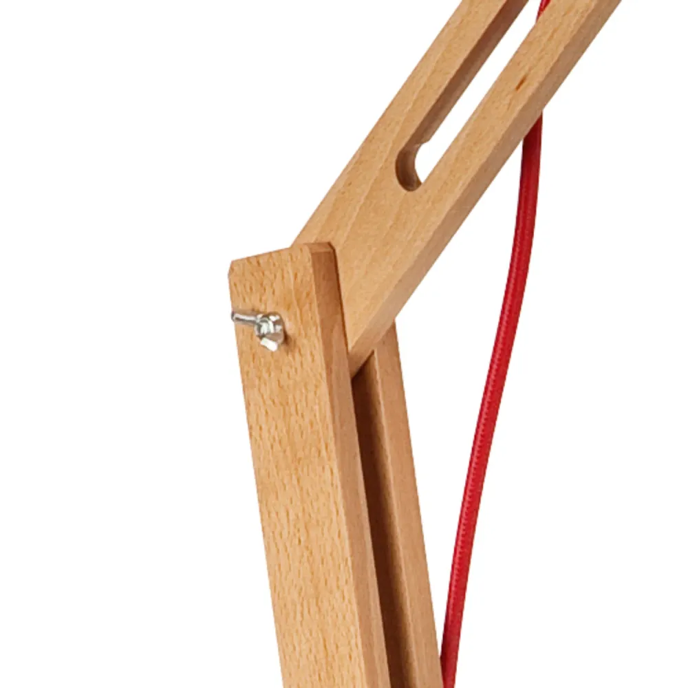 Lampadaire Lamkur Marcello en acier et bois clair, douille E27, hauteur 147 cm Black