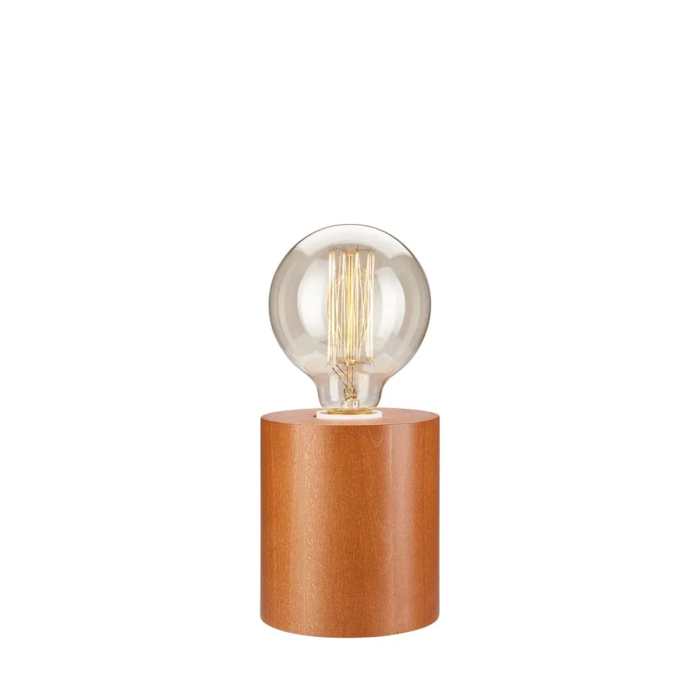 Lampe de table Lamkur en bois clair, douille E27, hauteur 11,5 cm Light