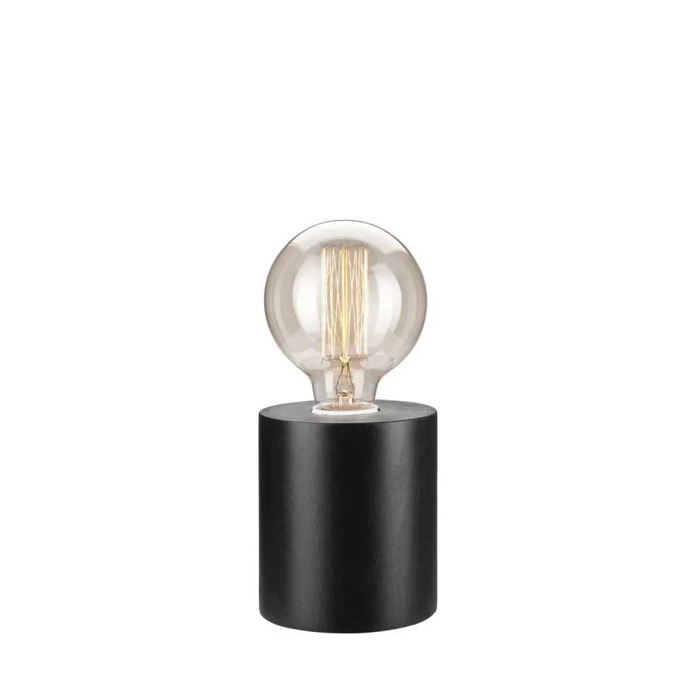 Lampe de table Lamkur en bois clair, douille E27, hauteur 11,5 cm Light