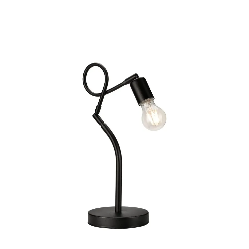 Lampe de table Lamkur Harry en acier noir E27 H 42 cm