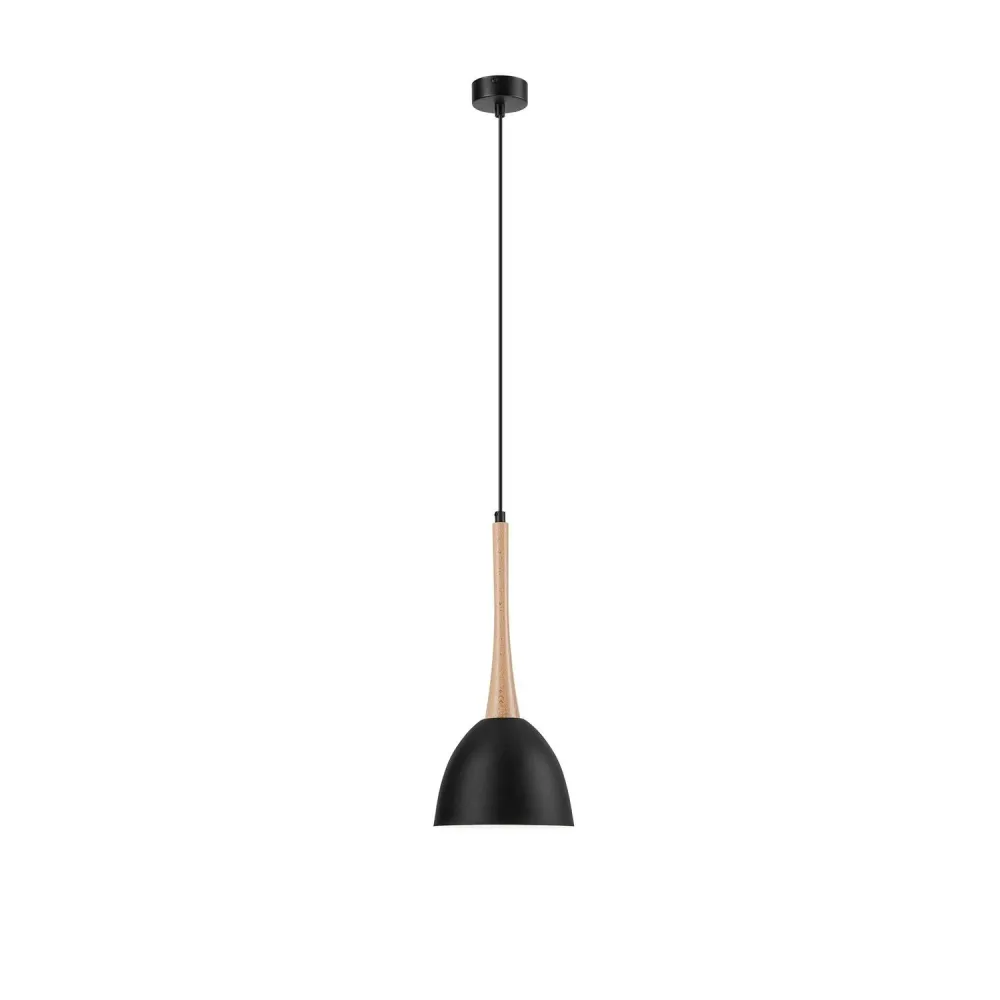 Suspension Lamkur en acier noir E27 H 106 cm Black