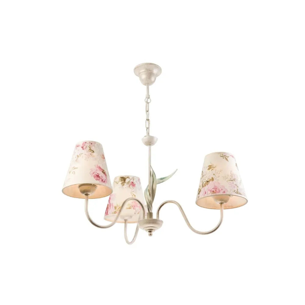 Suspension Lamkur Aleksis en acier blanc E27 H 50 cm