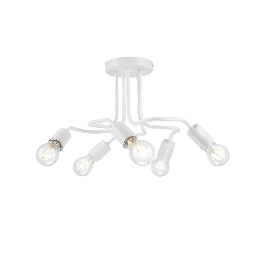Suspension Lamkur Charlie en acier blanc E27 H 26 cm White