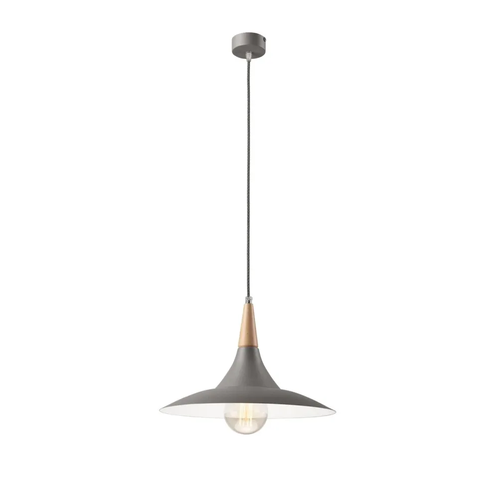 Suspension Lamkur gris acier E27 H 87 cm Grey