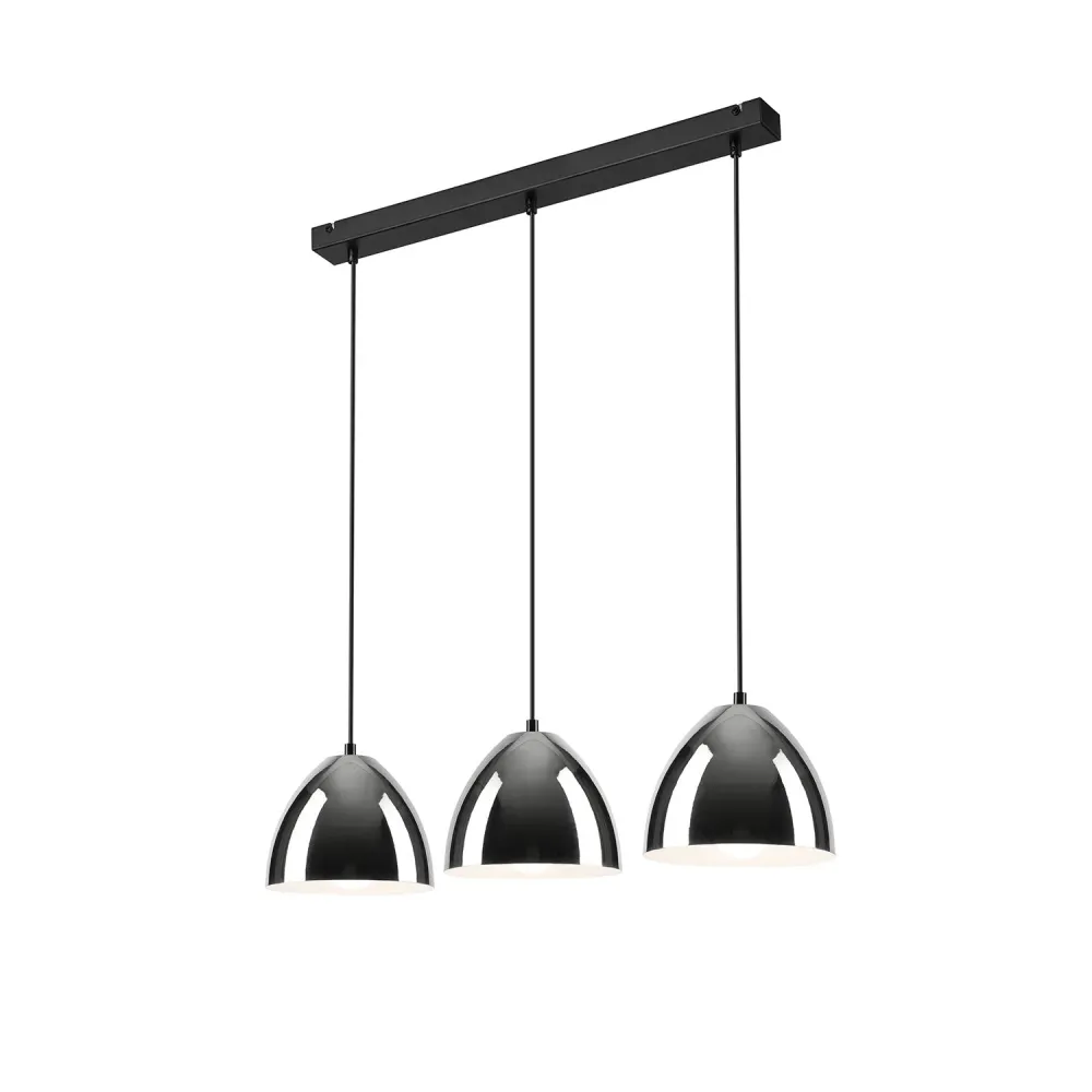 Suspension Lamkur Mia en acier chromé E27 H 83 cm Chrome