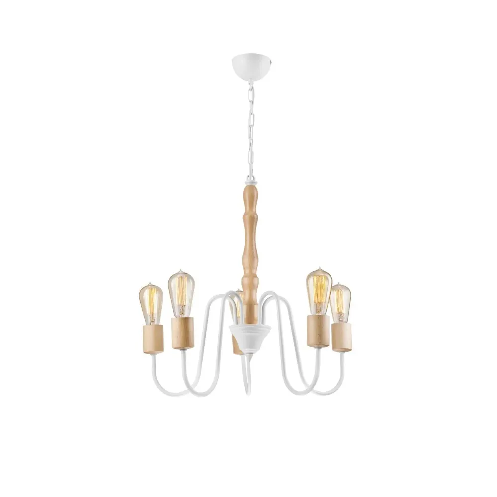 Suspension Lamkur Norah en acier blanc E27 H 83 cm White