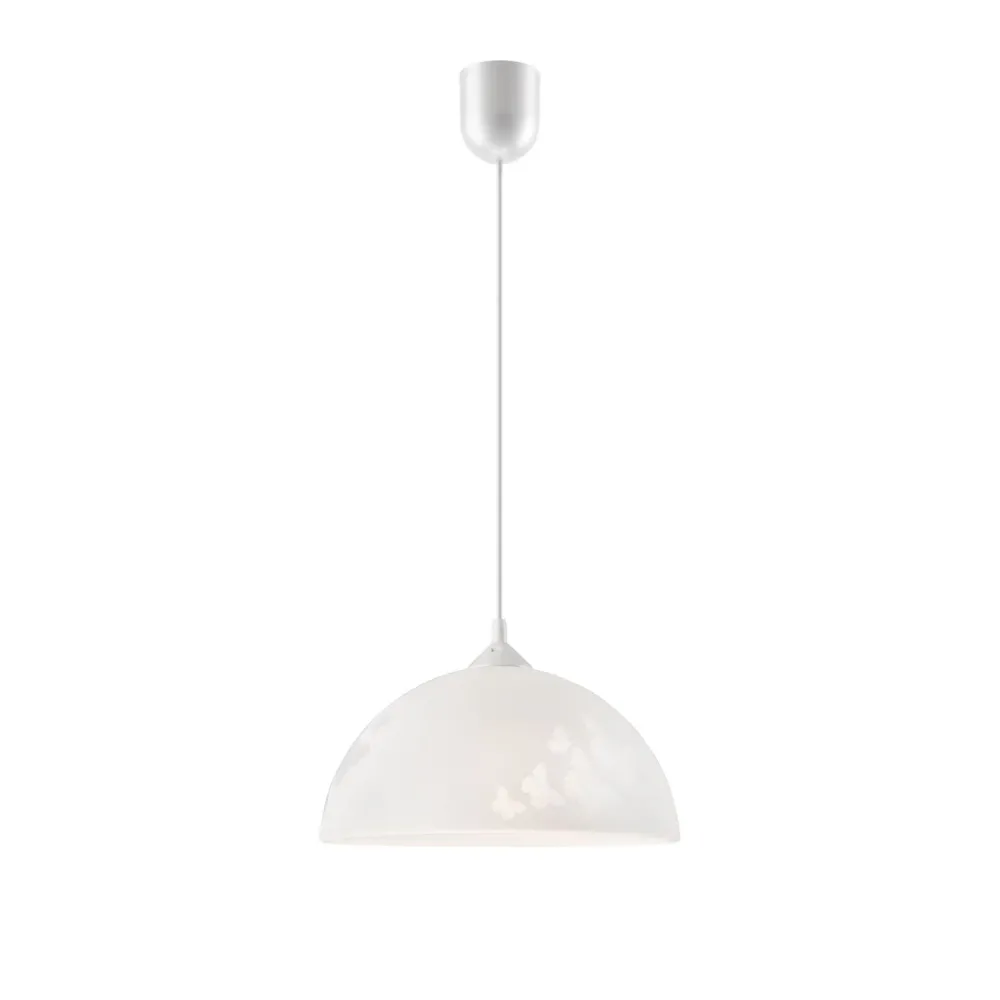 Suspension Lamkur en verre blanc E27 H 60 cm White