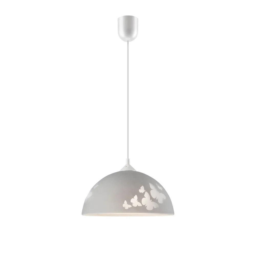 Suspension Lamkur en verre blanc E27 H 60 cm White