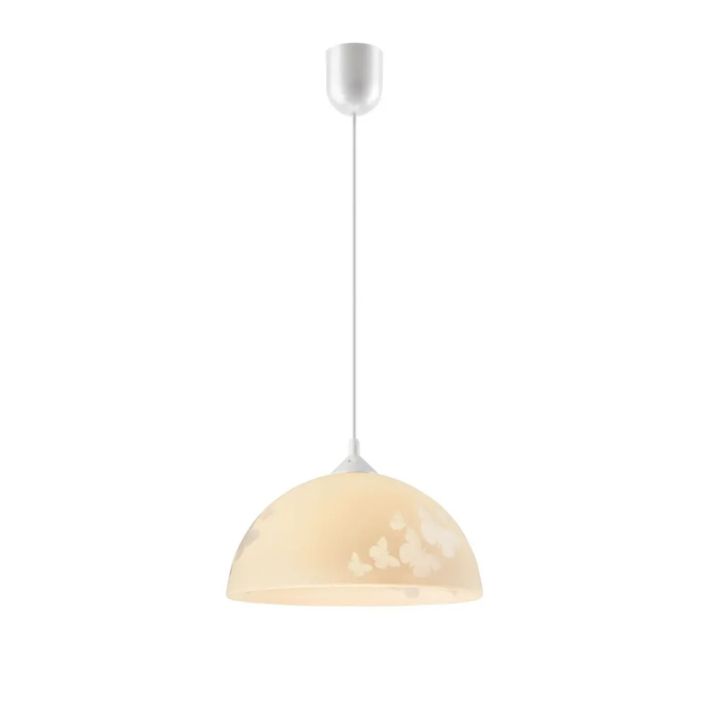 Suspension Lamkur en verre blanc E27 H 60 cm White