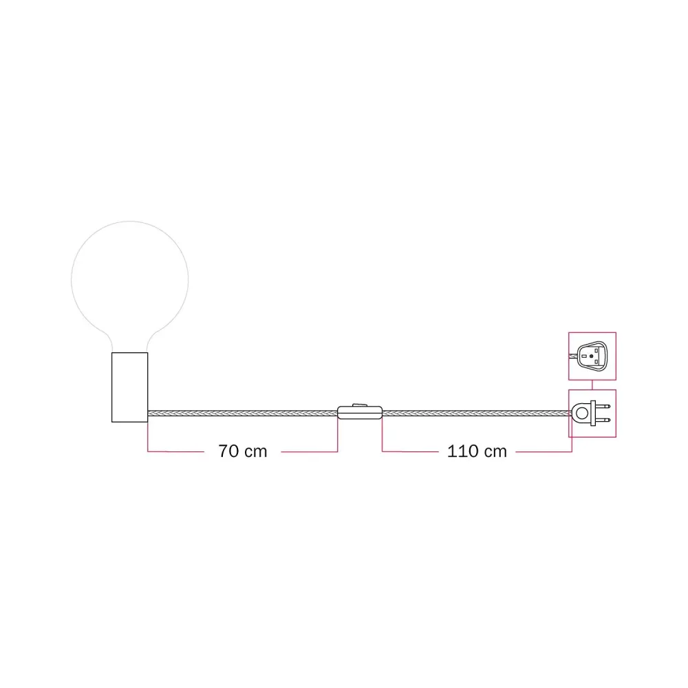 Lampada magnetica plug- con attacco E27 e spina UK - Panna