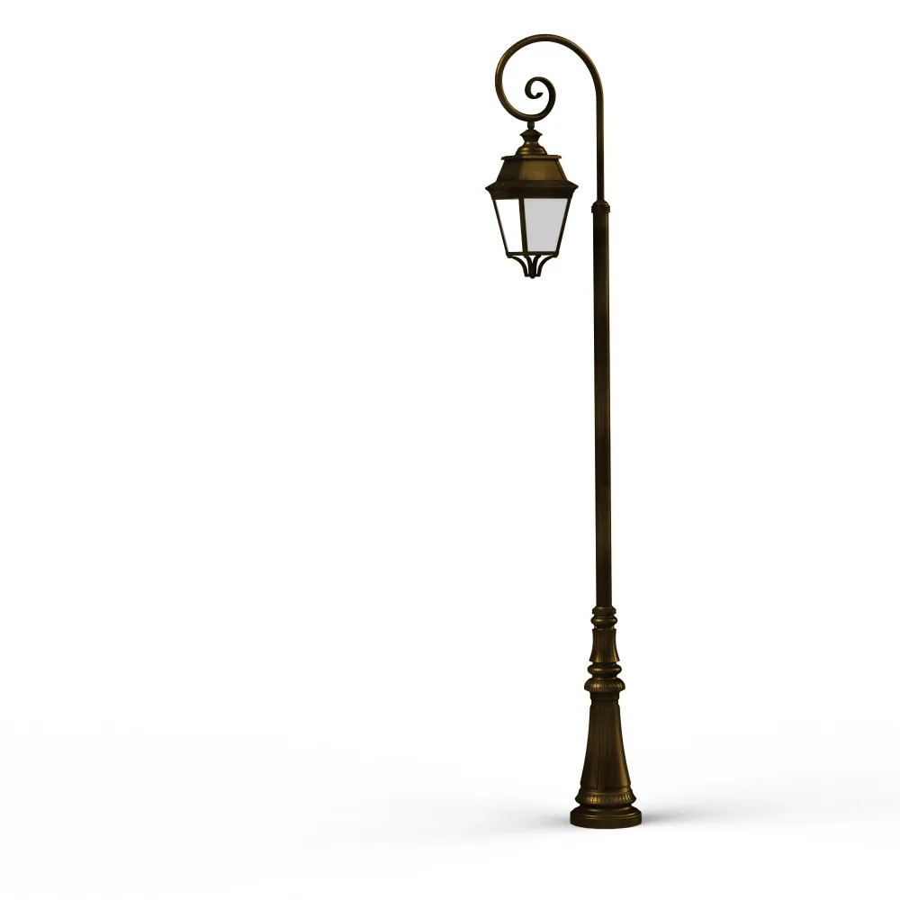 Lampadaire Avenue 3 N°9 LED Warm Patine dorée 009 Diffuseur opale 103240009
