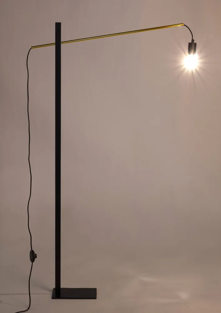 Lampadaire "Carter" noir en acier h 150 cm