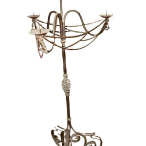 Lampadaire en Fer Forgé Style Art Nouveau – Fin XIXe / Début XXe Siècle