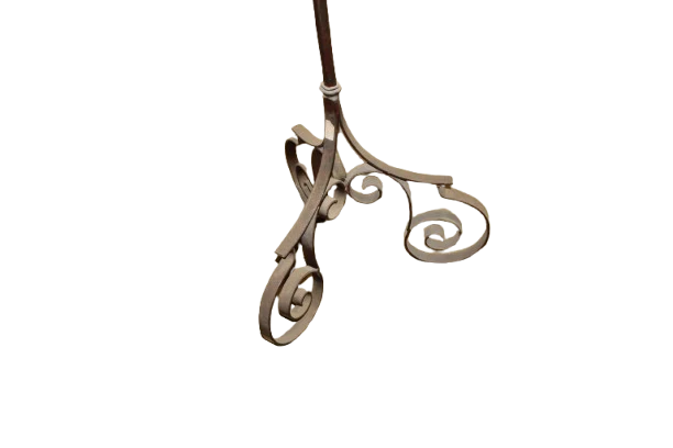 Lampadaire en Fer Forgé Style Art Nouveau – Fin XIXe / Début XXe Siècle