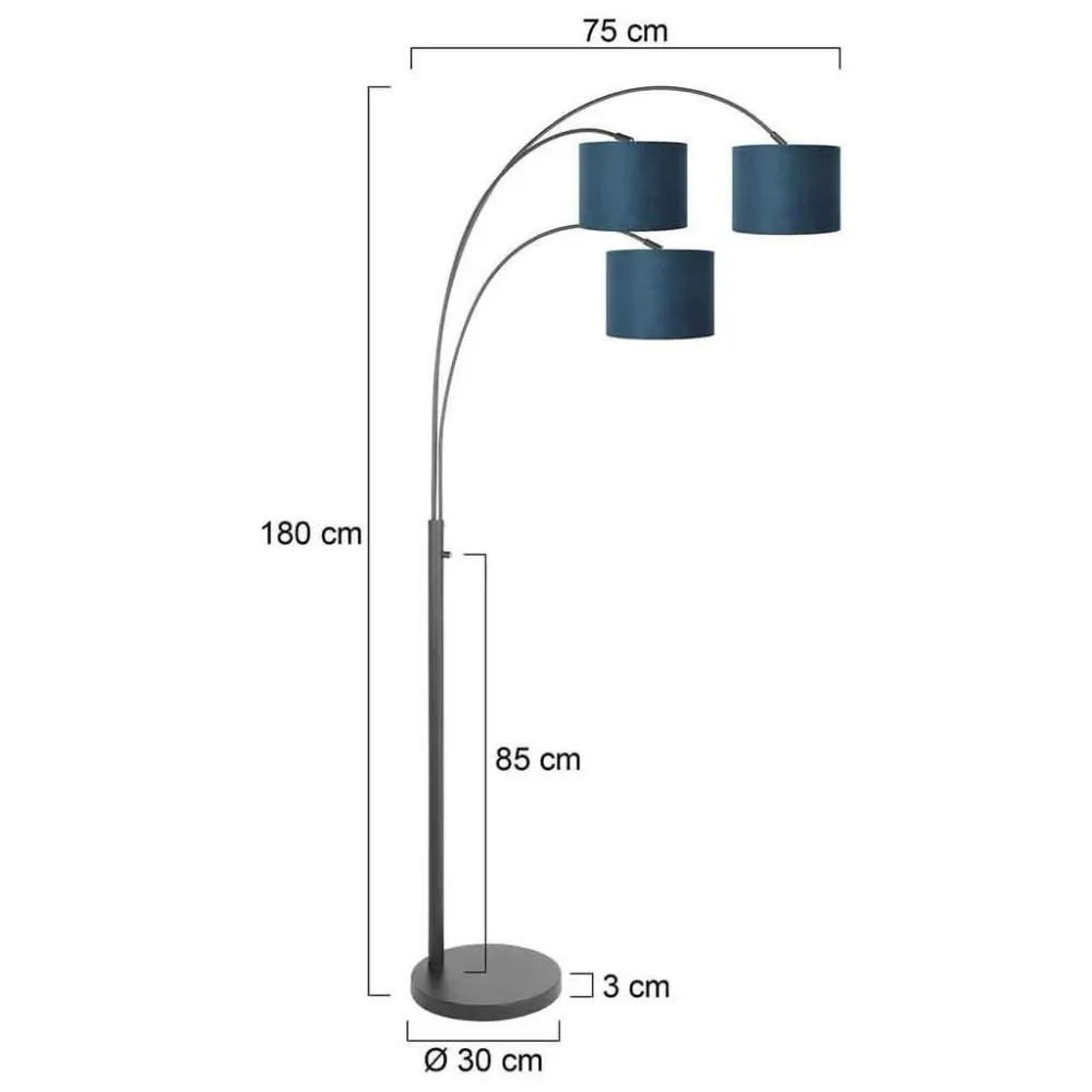 Lampadaire LED Interieur Triple Bleu | Mela