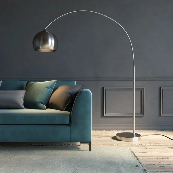 Lampadaire Lounge Satin arche design argent 175 cm