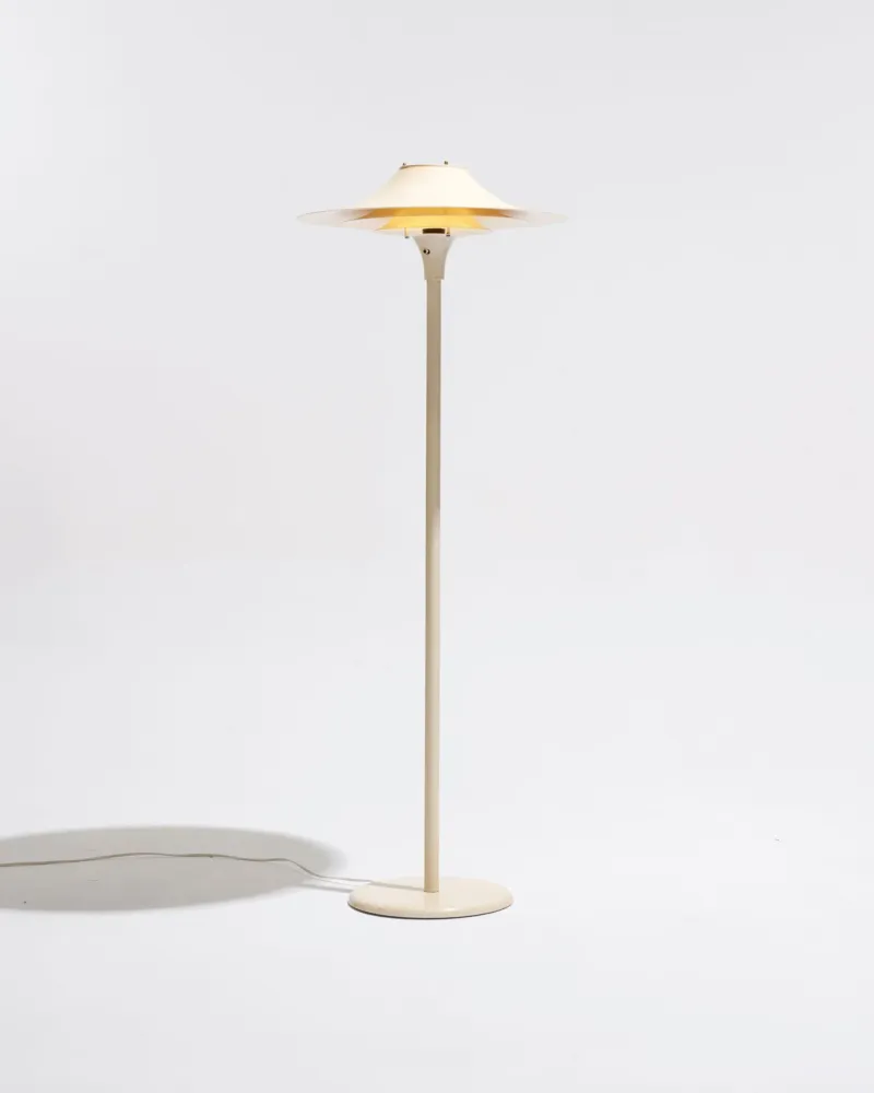LAMPADAIRE EN MÉTAL BLANC, LYFA, 1970s