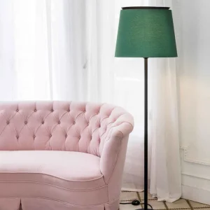 Lampadaire SAVOY noir et vert: éclairage chic.