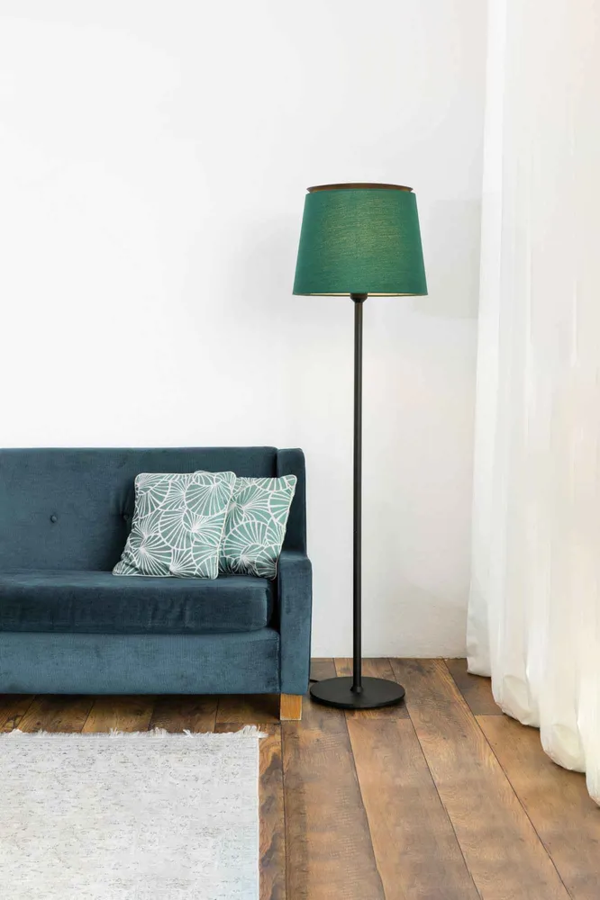 Lampadaire SAVOY noir et vert: éclairage chic.