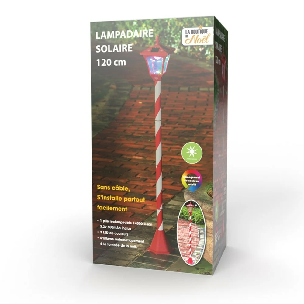 LAMPADAIRE SOLAIRE NOËL 1,2M