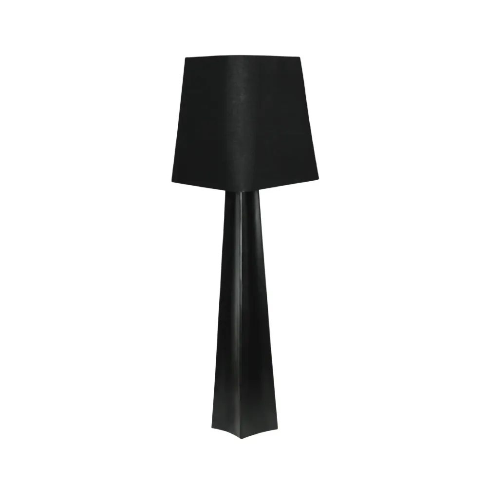 Lampadaire tripura noir en métal et coton h 151 cm
