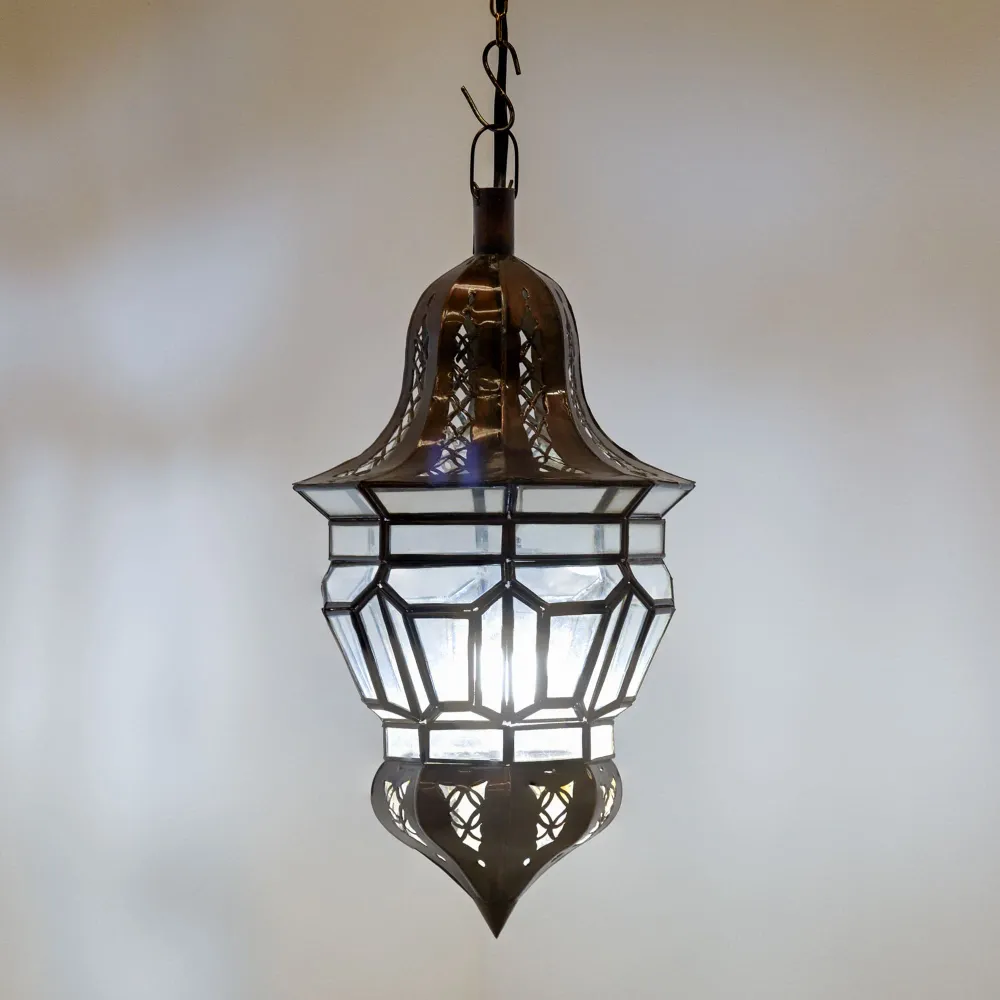 Lampe arabe en cristal et forgé F8 42x21