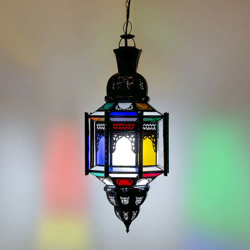 Lampe Arabe Octogonale en Cristal Al-Andalus 70x28