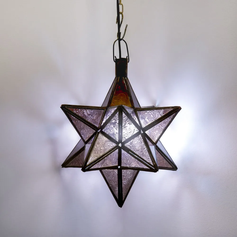 Lampe Arabe Étoile Cristal Violet C3 27x24