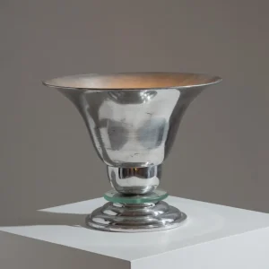LAMPE ART DÉCO EN ALUMINIUM ET VERRE, 1960s