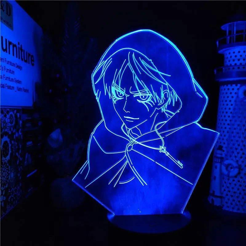 Lampe Attack On Titans Eren Jaeger 3D lampe led 3D