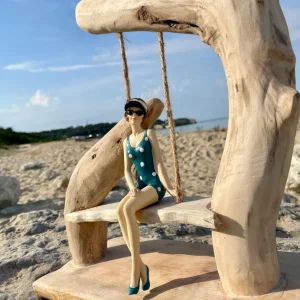 Lampe en bois flotté Baigneuse (Pièce unique)