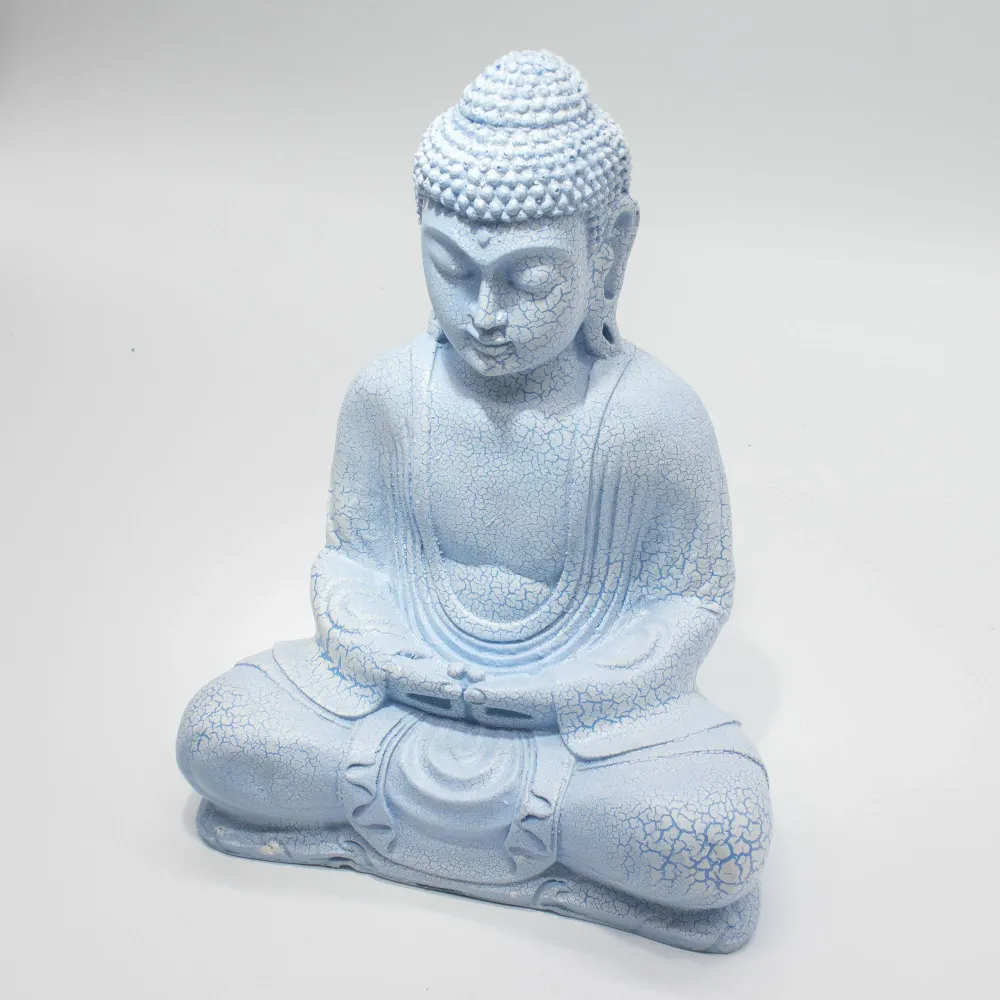 Lampe de Bouddha pour la méditation bleu ciel - support ovale
