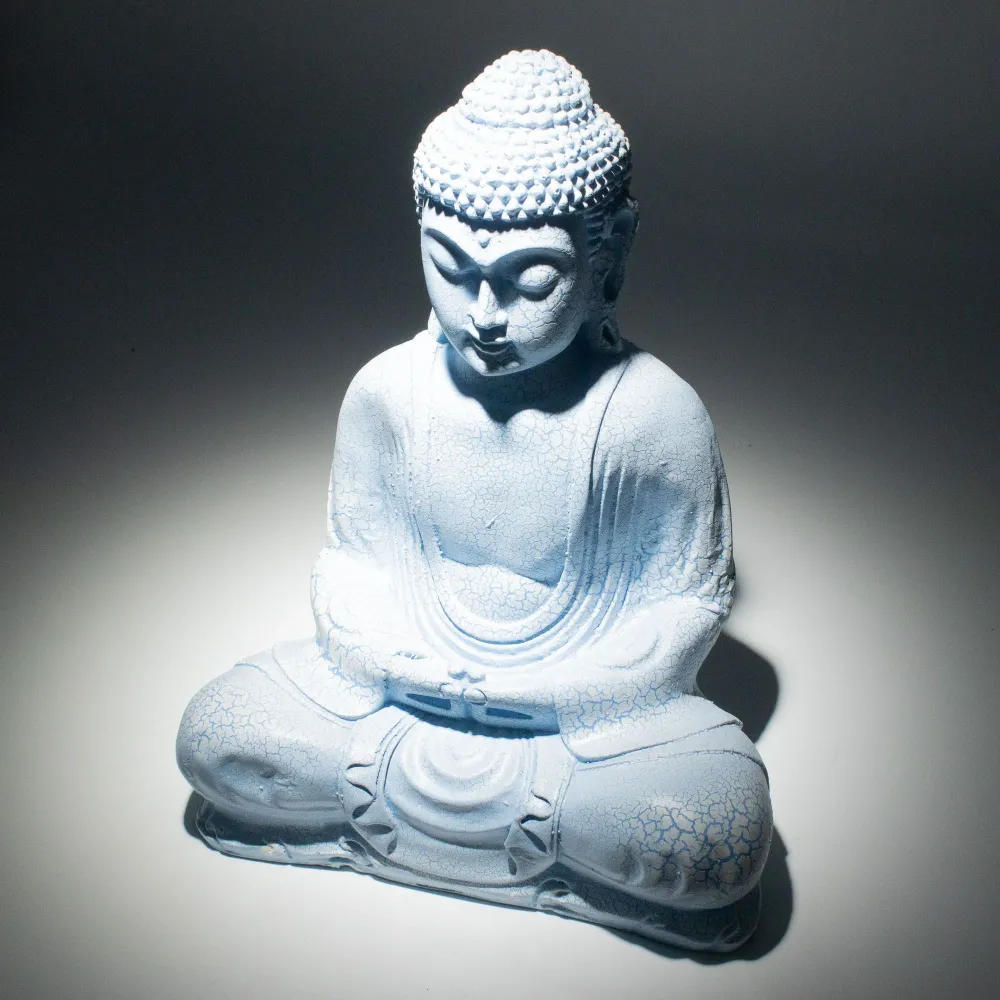 Lampe de Bouddha pour la méditation bleu ciel - support ovale