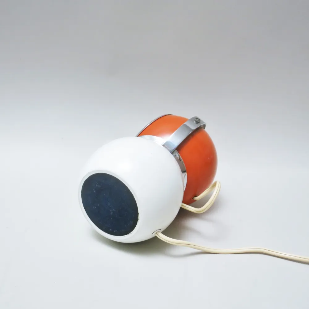 Lampe boule blanche et orange Années 60