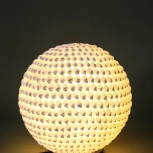 Lampe boule coquillage blanche 25 cm