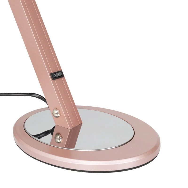 Lampe de bureau LED fine en or rose