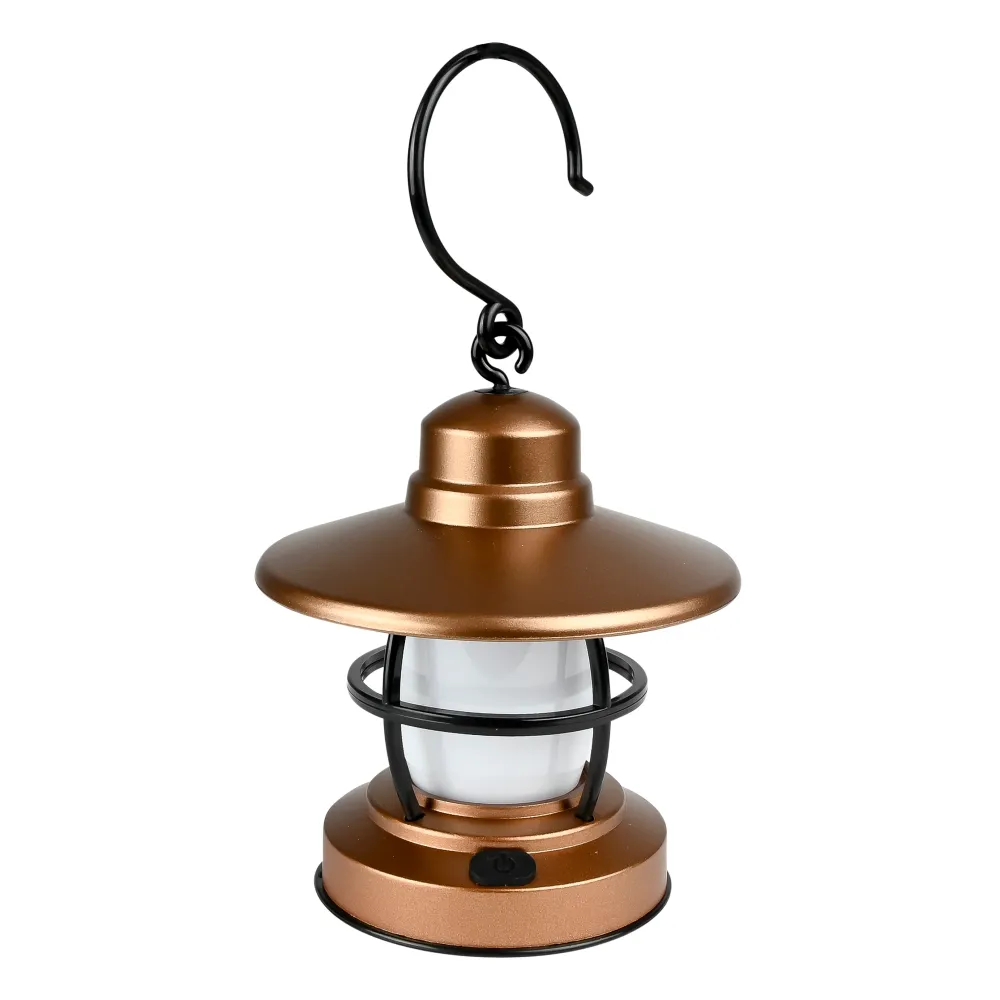 Lampe de camping mini avec crochet présentoir en cuivre