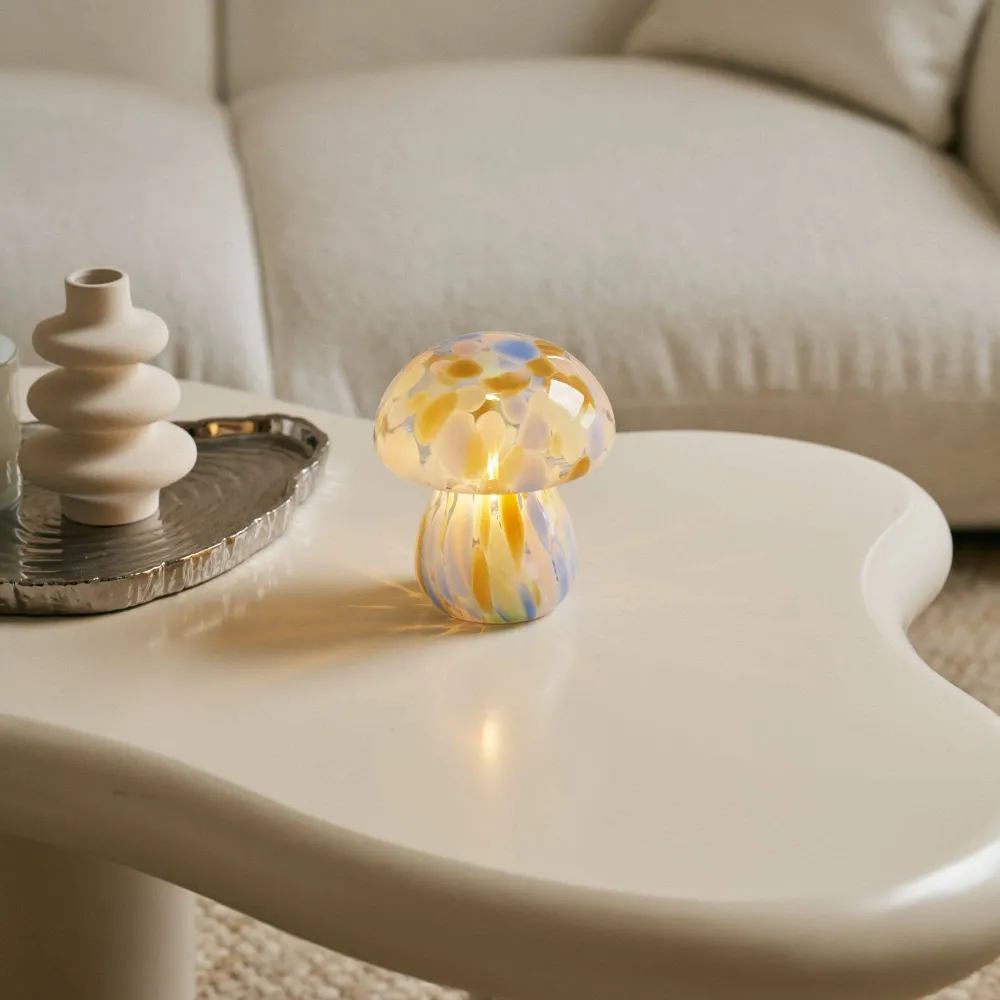 Lampe champignon pop en verre