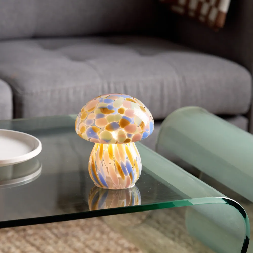 Lampe champignon pop en verre