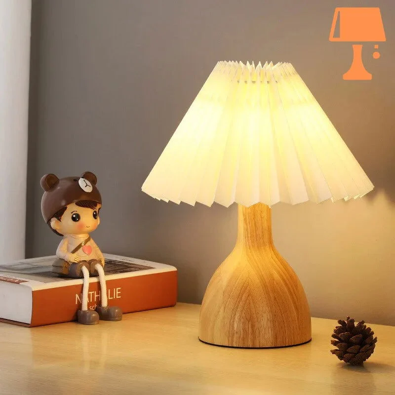 Lampe de Chevet Bois et Blanc
