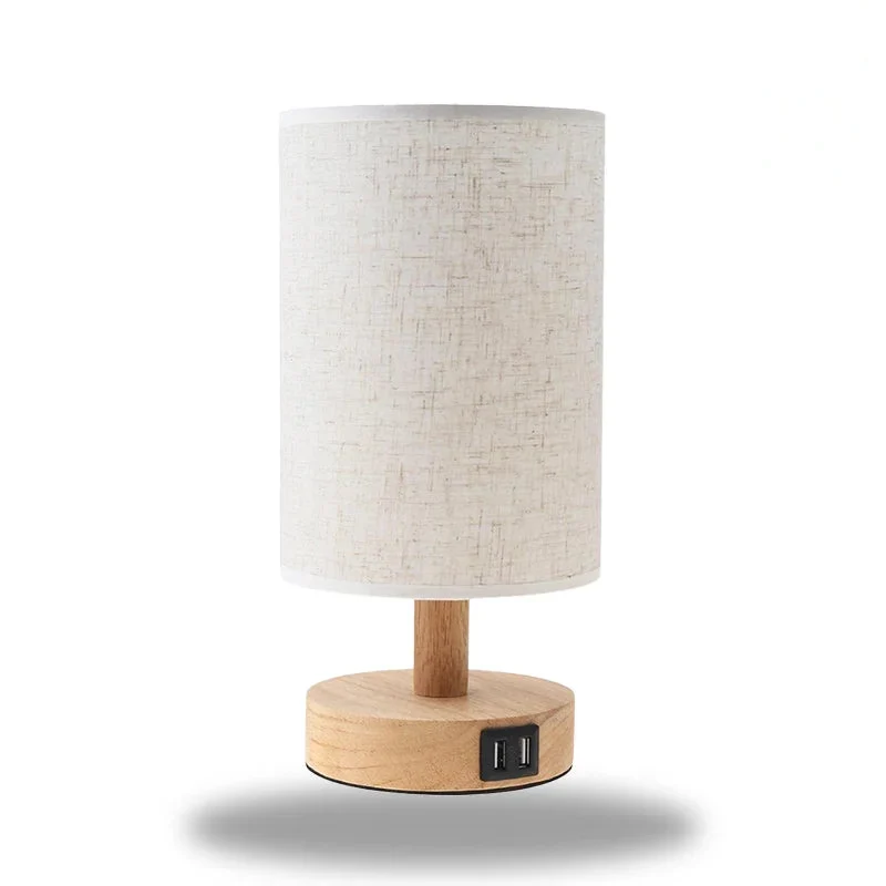 Lampe de Chevet Bois Gris Clair