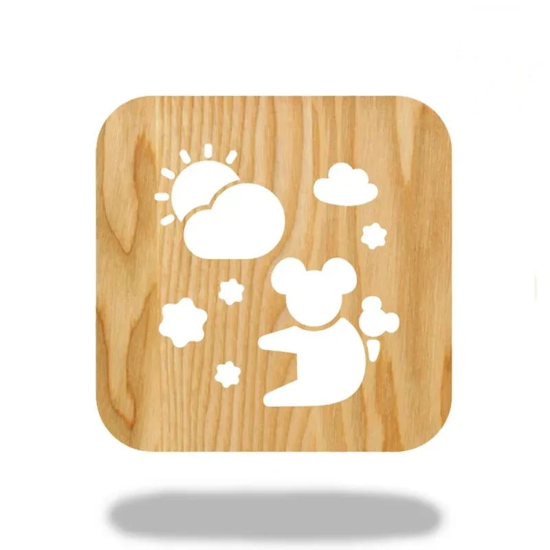 Lampe de Chevet Bois Petite Lampe Panda