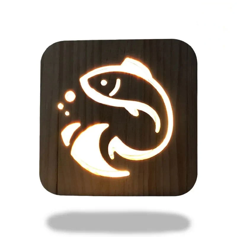 Lampe de Chevet Bois Poisson