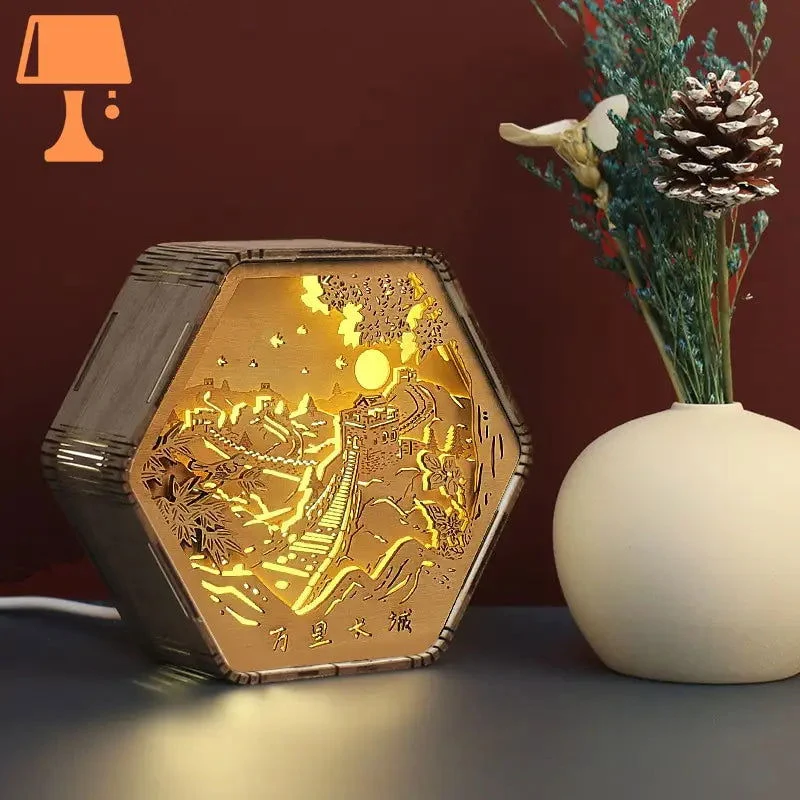 Lampe de Chevet Bois Sculpté