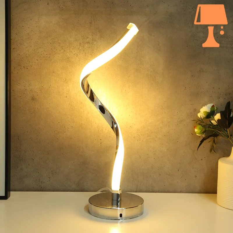 Lampe de Chevet Sans Fil En Forme de Spirale